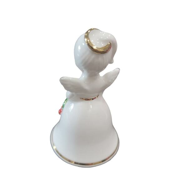 Vintage Napcoware Bone China Christmas Bell‎ Set of 2 Angel Poinsetta - Picture 9 of 11